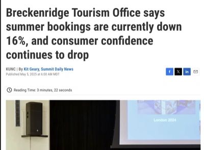Screenshot of KUNC: Breckenridge bookings